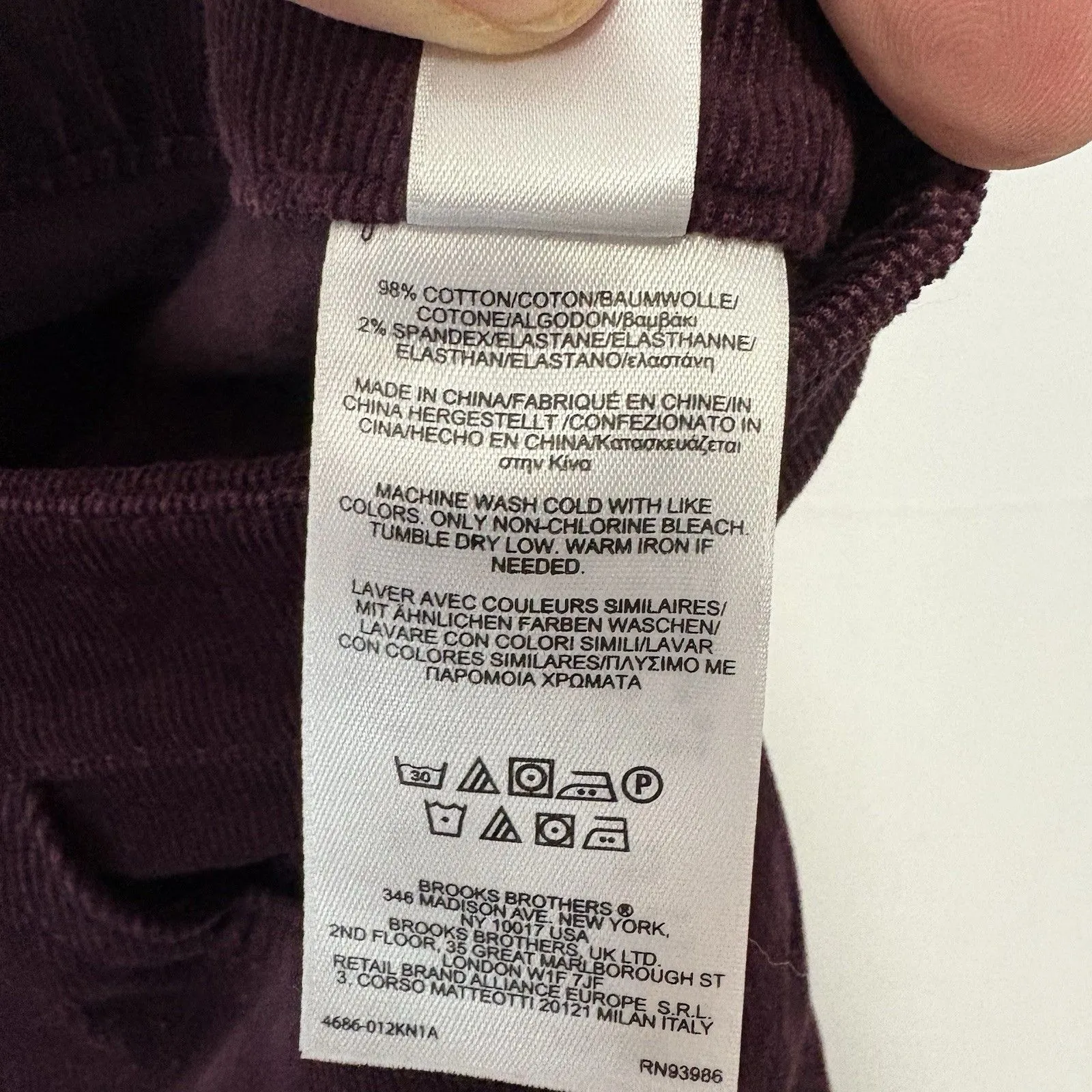 Brooks Brothers Women’s 10 Straight Leg Pants Burgundy Red Corduroy Natalie Fit - Image 7