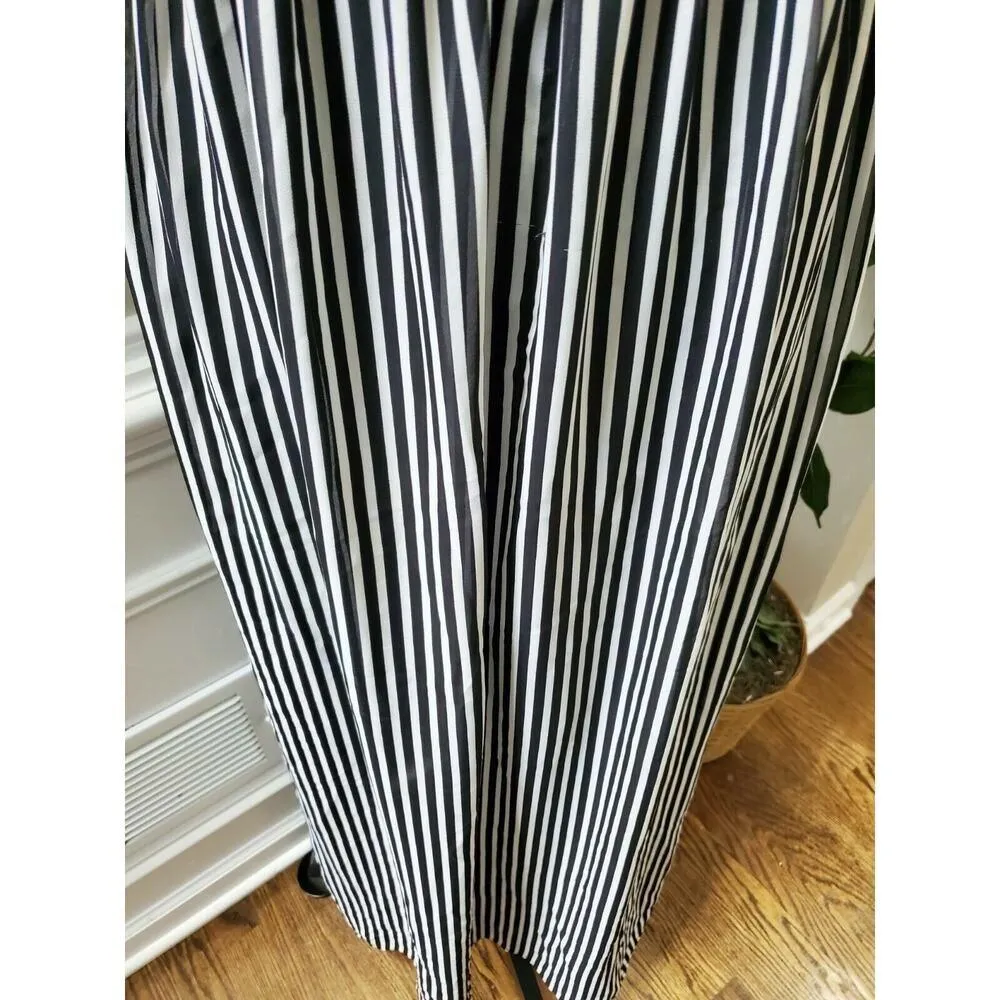 Forever21 Women's Black & White Viscose Sleeveless Round Neck Long Maxi Dress M - Image 4