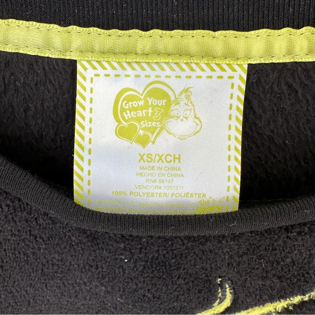 The Grinch 'Naughty' Juniors Black Fuzzy Soft Sweatshirt Top Size XSmall - Image 7