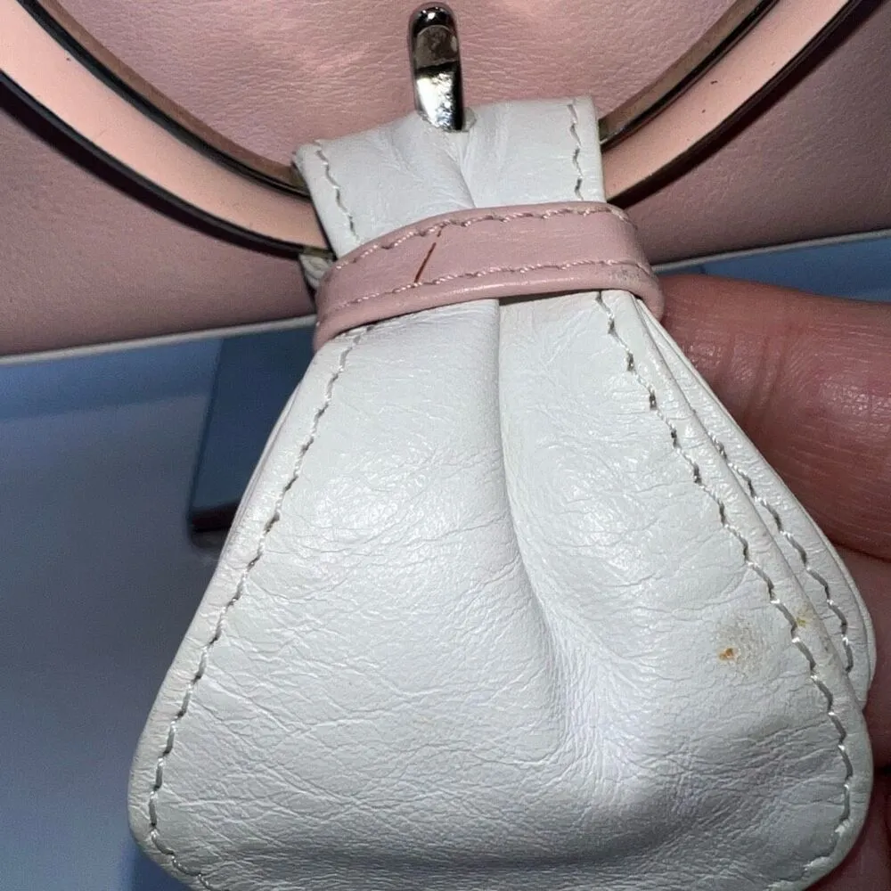 Dolce and Gabbana Lambskin Baby Pink and White Double Pocket Shoulder Bag - Image 5