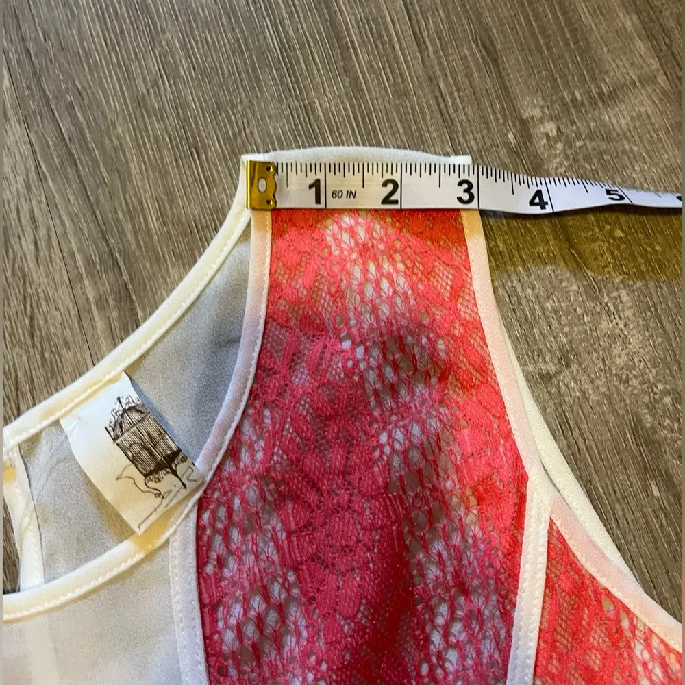 Francescas Birdcage Coral Dress Boho Hippie Festival Lace Sleeveless L NWT Size L - Image 4