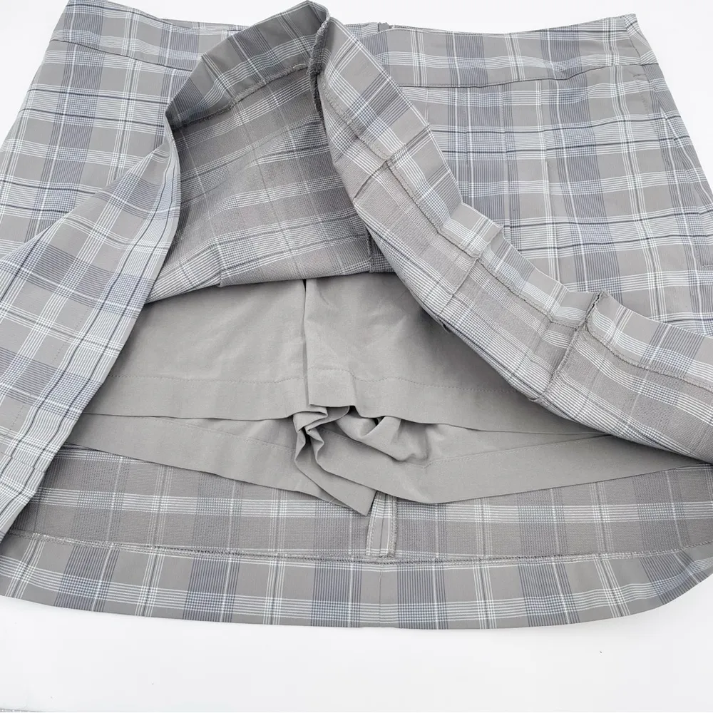 Nike Golf Dri-Fit Grey Blue Plaid Peated Skort Preppy Schoolgirl Women's Size 16 - Image 3