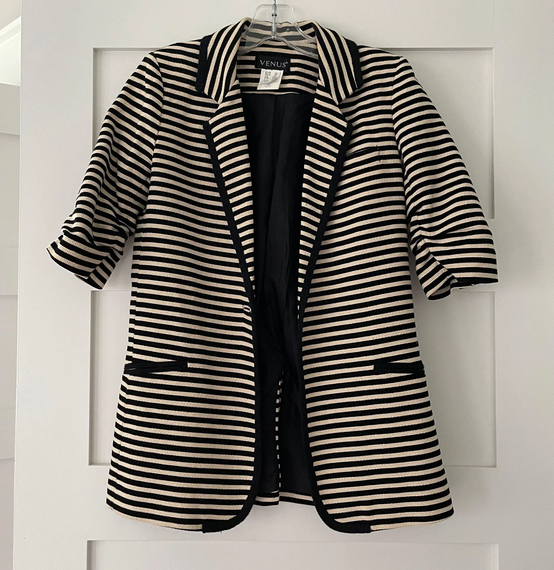 Striped Long Length Blazer - Image 3