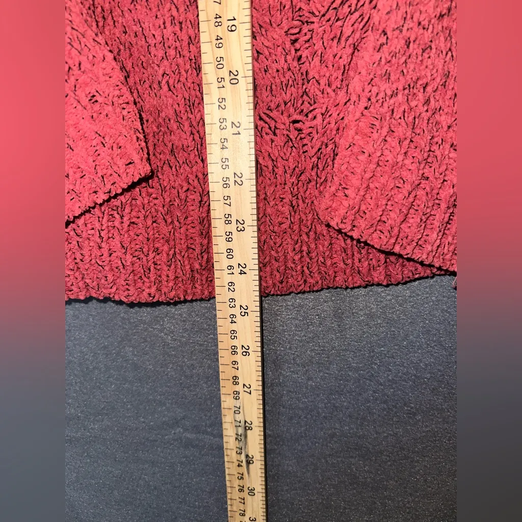 Red/Orange Cable Knit Crewneck Sweater Red Size XL - Image 4