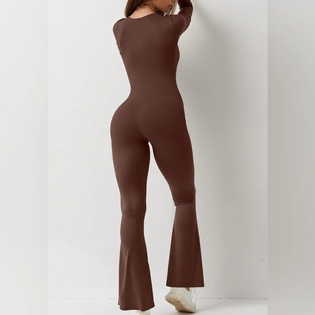 Elegant Brown Jumpsuit Qinse Size M - Image 2