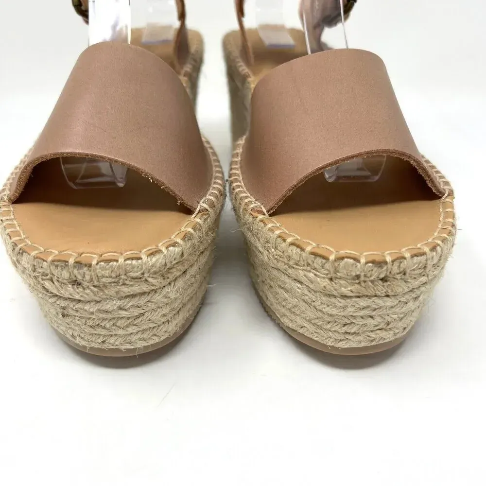 Soludos Tan Leather Slingback Platform‎ Minorca Espadrille Sandals Size 10 - Image 7