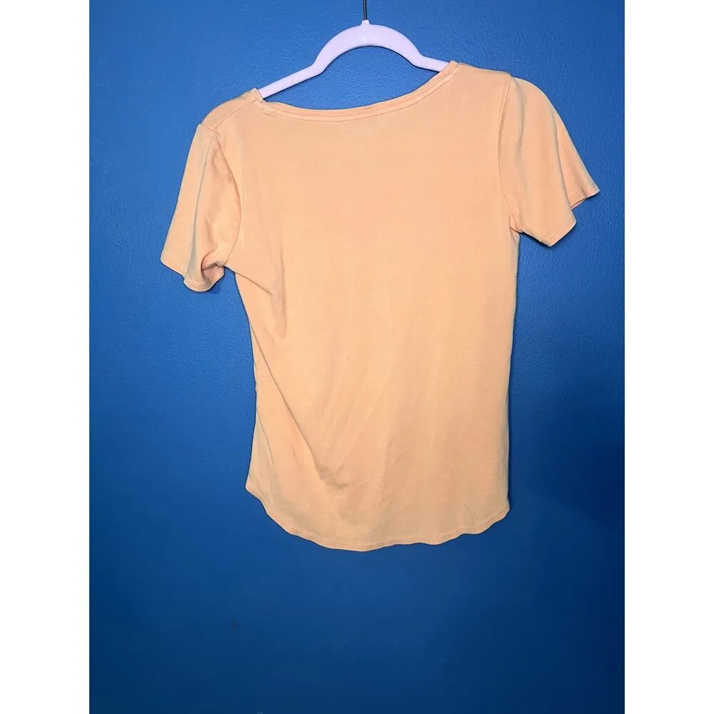 Chico's The Ultimate Tee Women's Sz 0 T-Shirt Orange Cozy Cotton Preppy Capsule - Image 2
