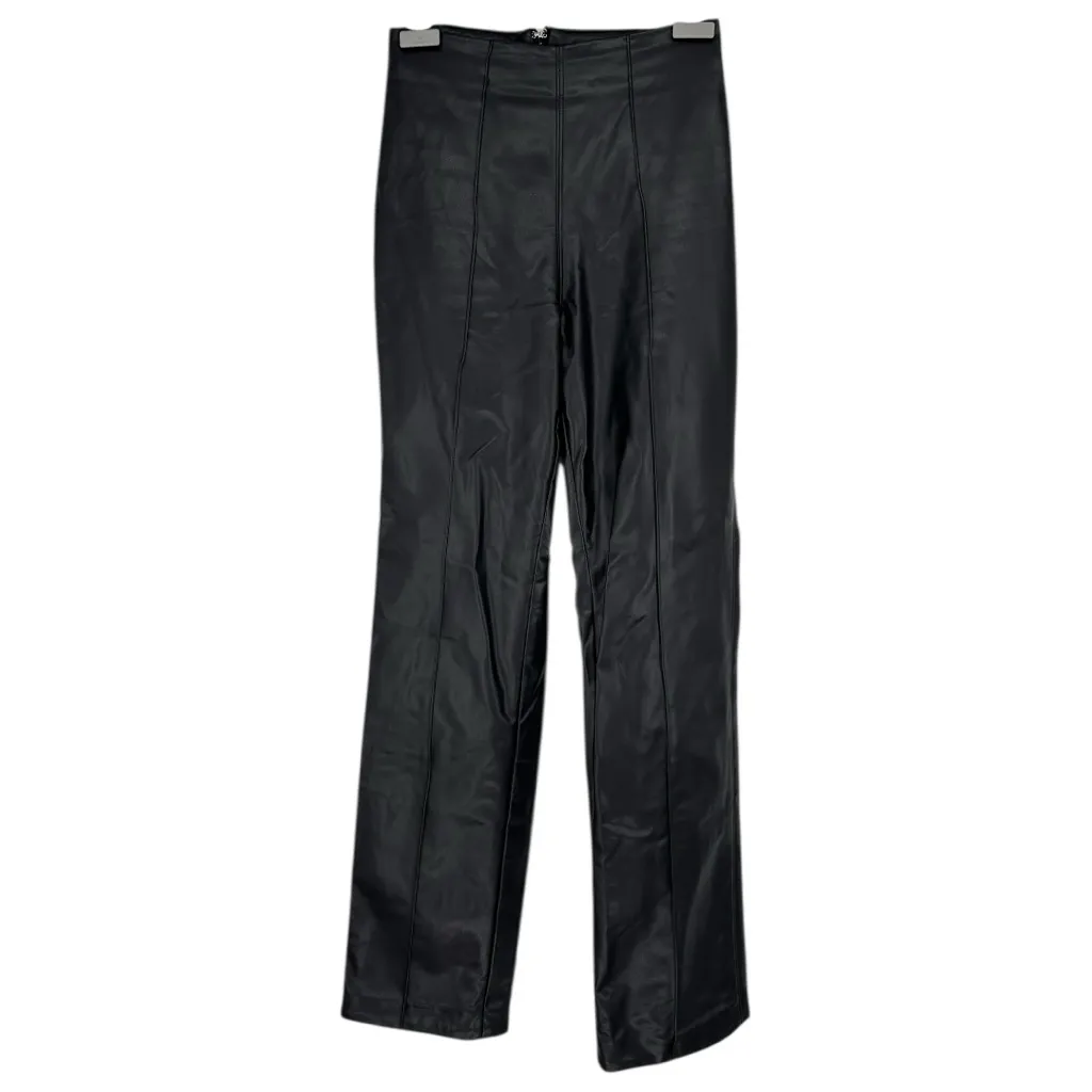 House of CB Elenaora Black Vegan Leather Trousers size Small Longer Length - Image 3