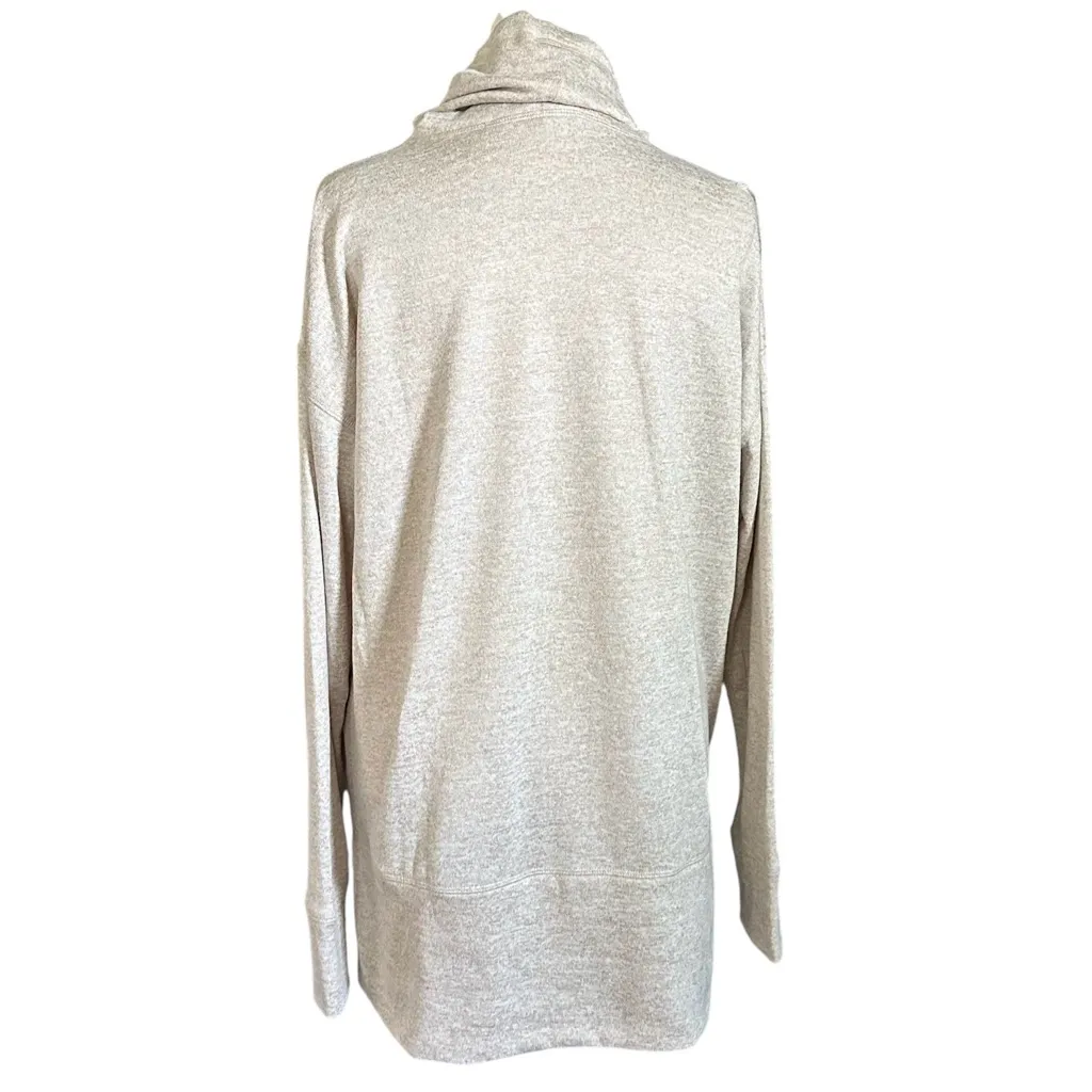 Old Navy Funnel Neck Tunic High Low Pullover Sweater Tan Size Medium - Image 4