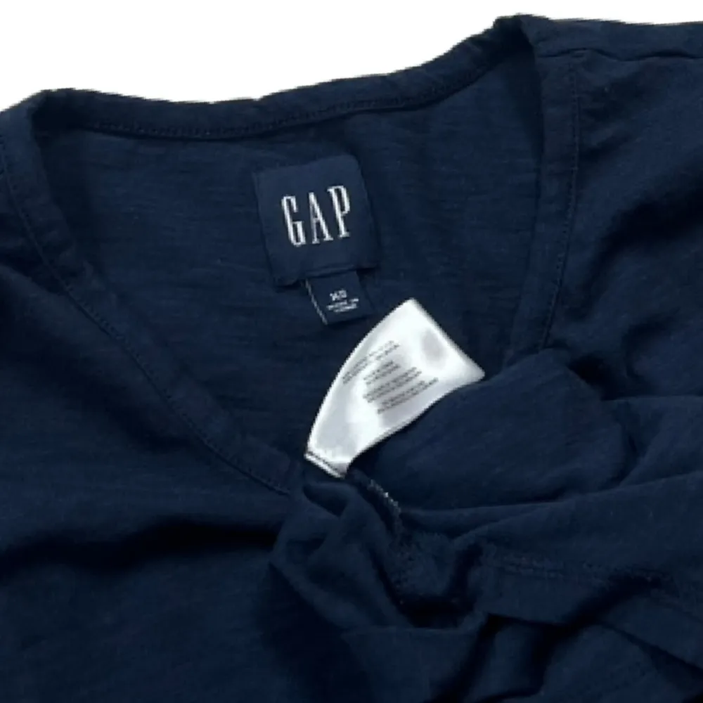 GAP Short Sleeve Pullover Scoop Neck T Shirt Dress Navy Blue Pullover Cotton XS - Image 4