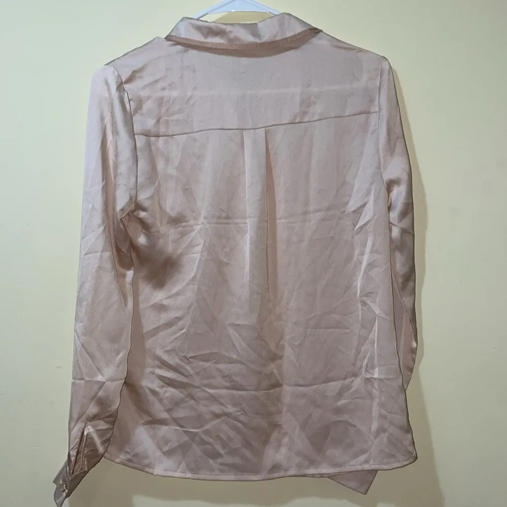 Womens New Forever 21 Woven Shirt Long Sleeve Peach/ Taupe - Image 6