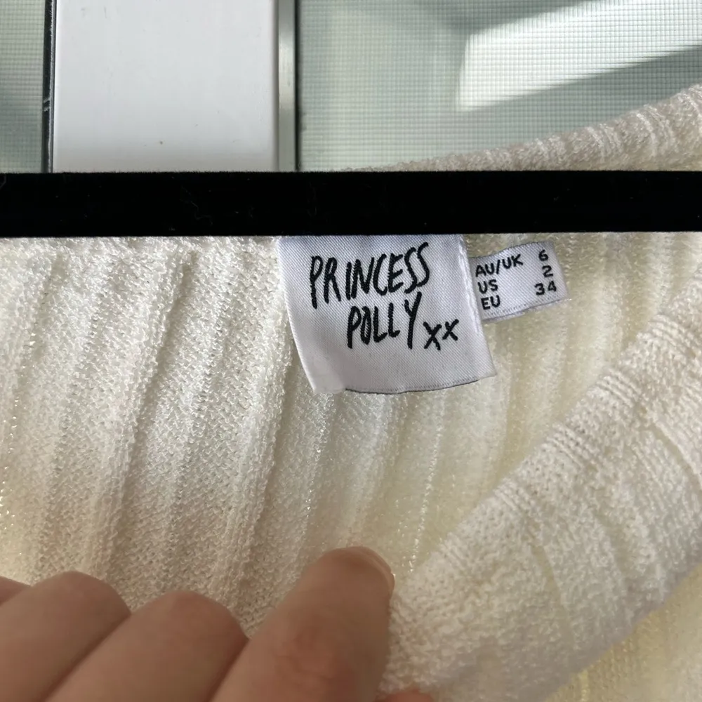 Princess Polly santorini off shoulder crop knit top in ivory - Image 7