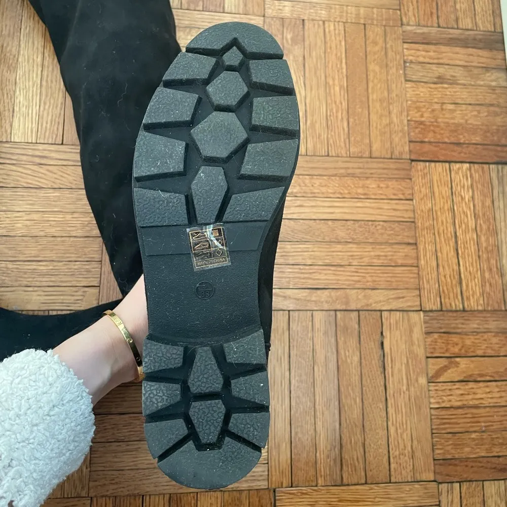 Stretch Over the Knee Faux Suede Boots in Black - Image 8