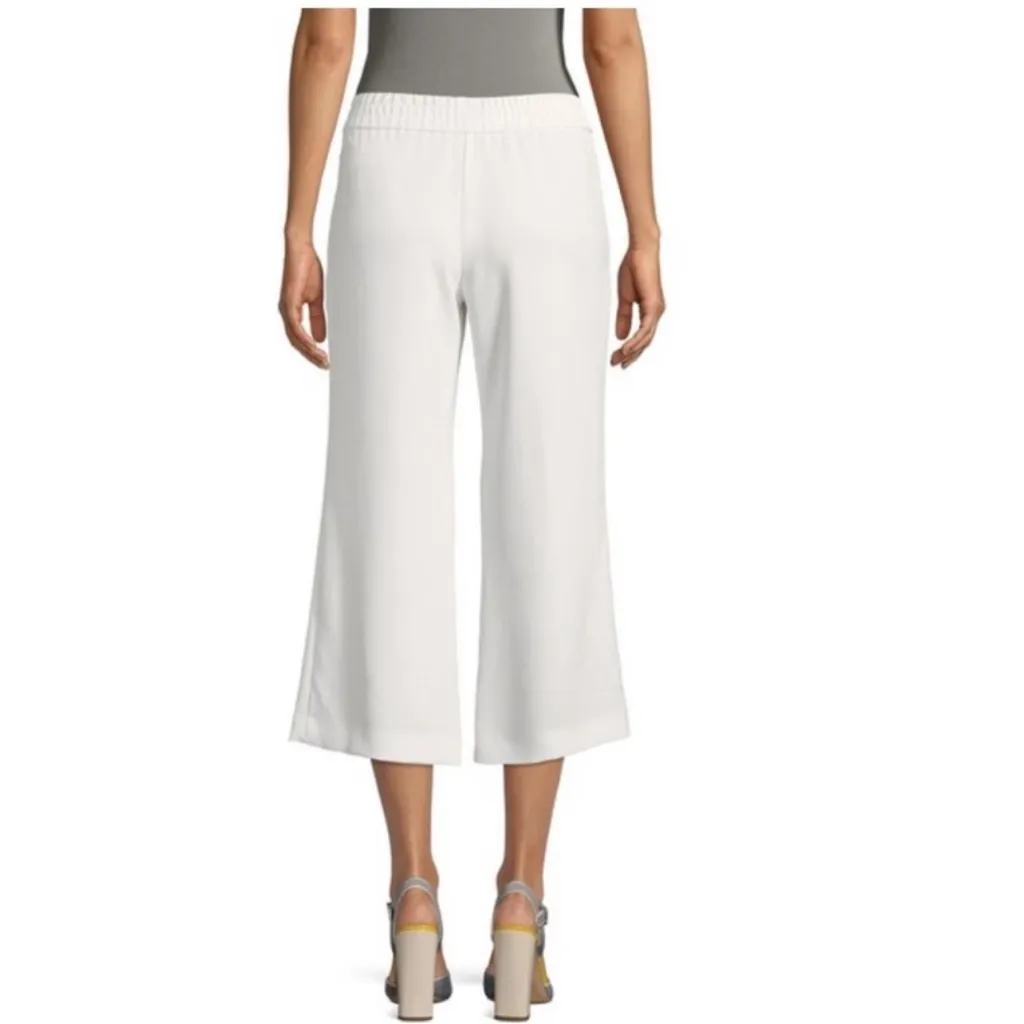 Alice + Olivia  White Benny Crepe Cropped Drawstring Pants Size 0 - Image 3