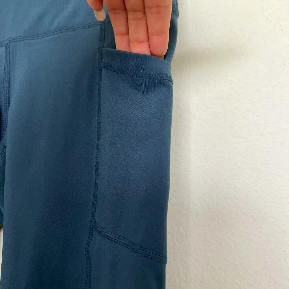 𝅺YOGALICIOUS crop Leggings yoga XSmall blue teal Activewear pants NEW - Image 9