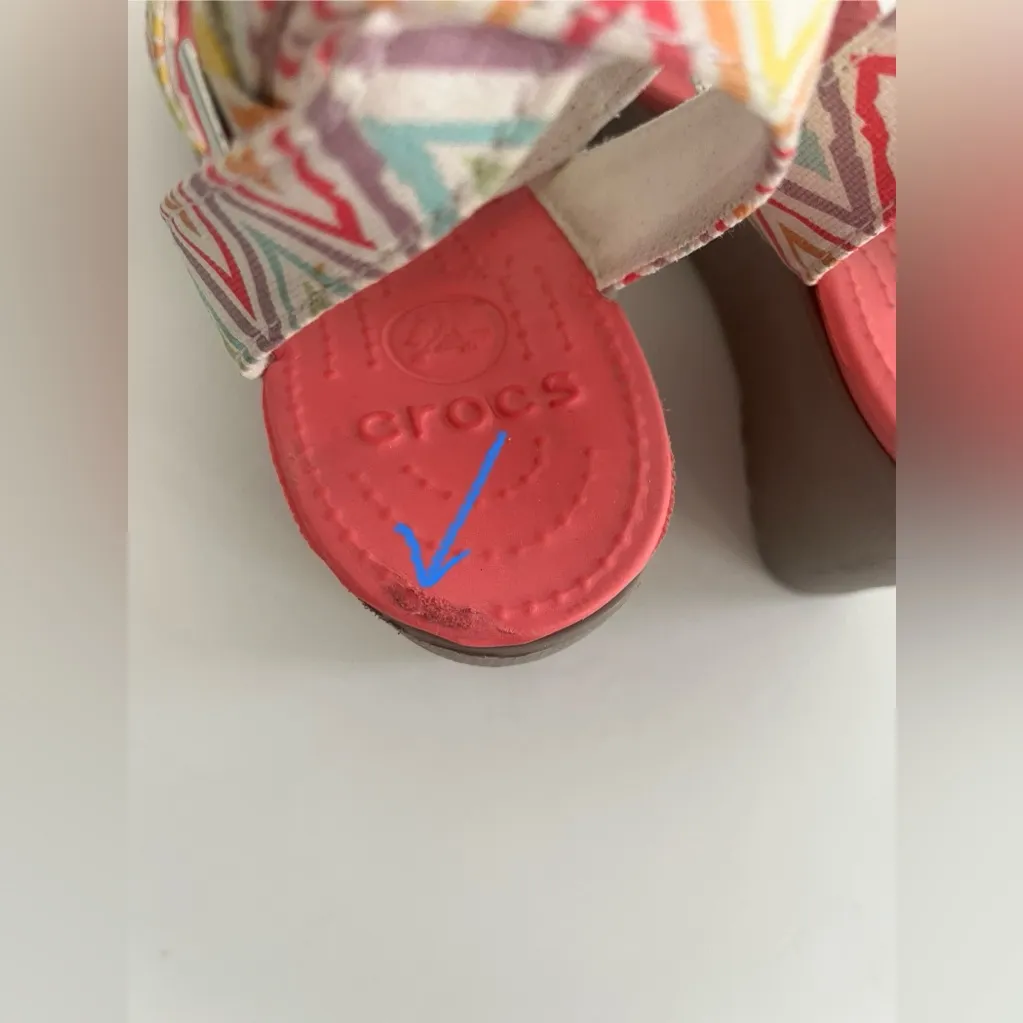CROCS Vibrant Multicolor Wedge Strappy Sandals Size 9 - Image 10