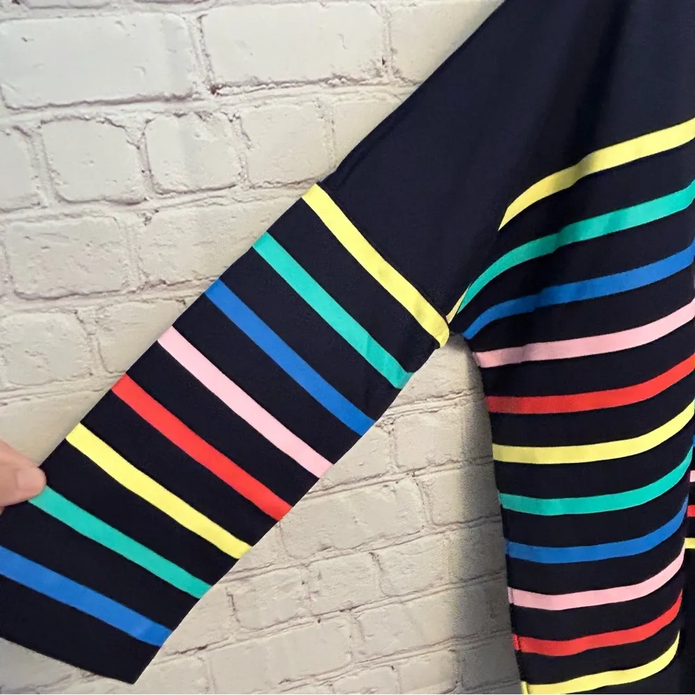 Pomander Place new colorful striped Oversized ladies 3/4 sleeve top One Size Blue Size undefined - Image 5