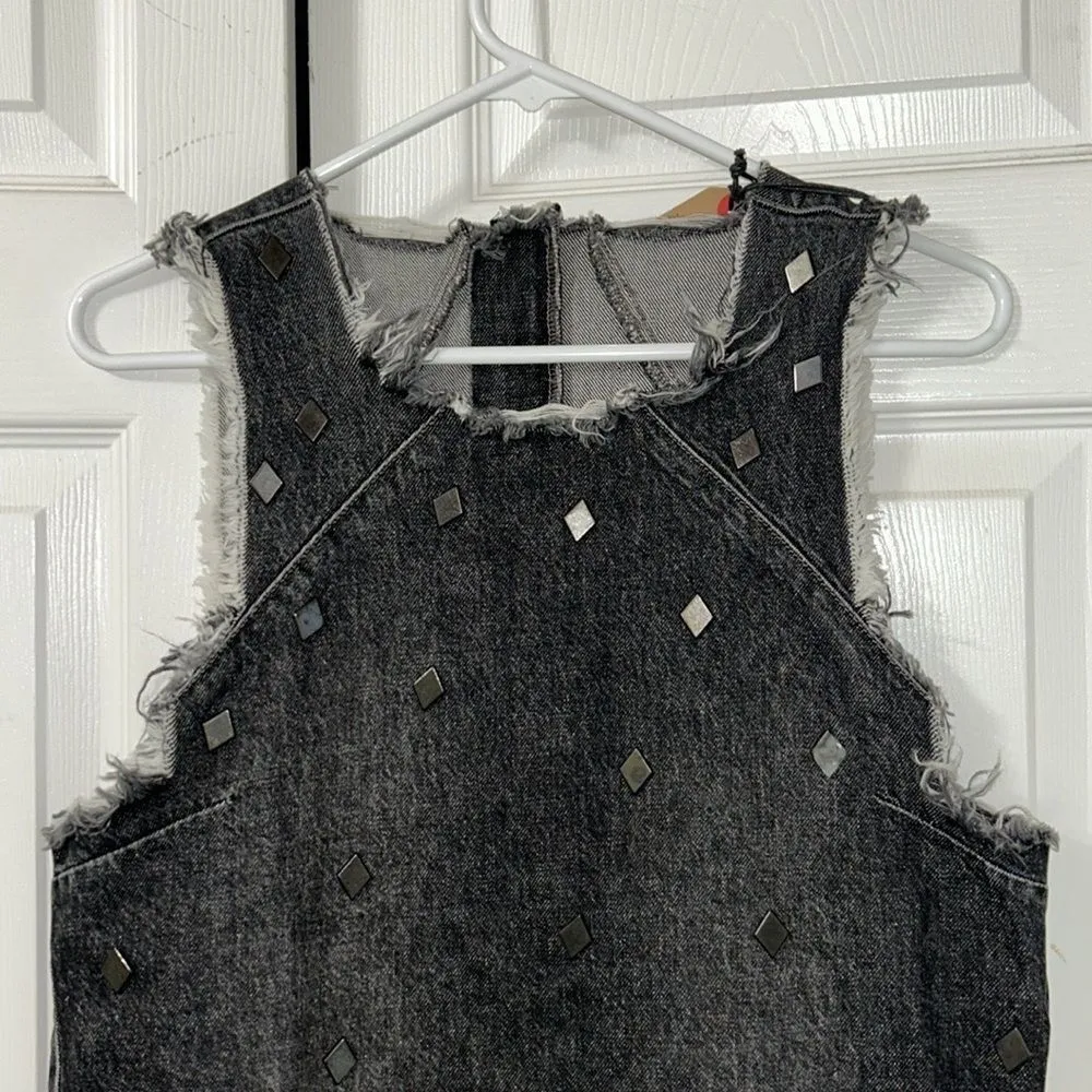 Revolve One Teaspoon Black Denim Distressed Sleeveless Dress(Size Small) - Image 7