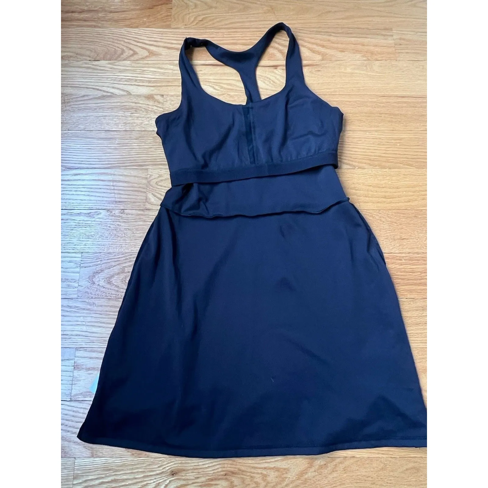 Course To Court Black Racerback Tennis Dress DKNY Sport Size Medium Built In Bra - Image 7