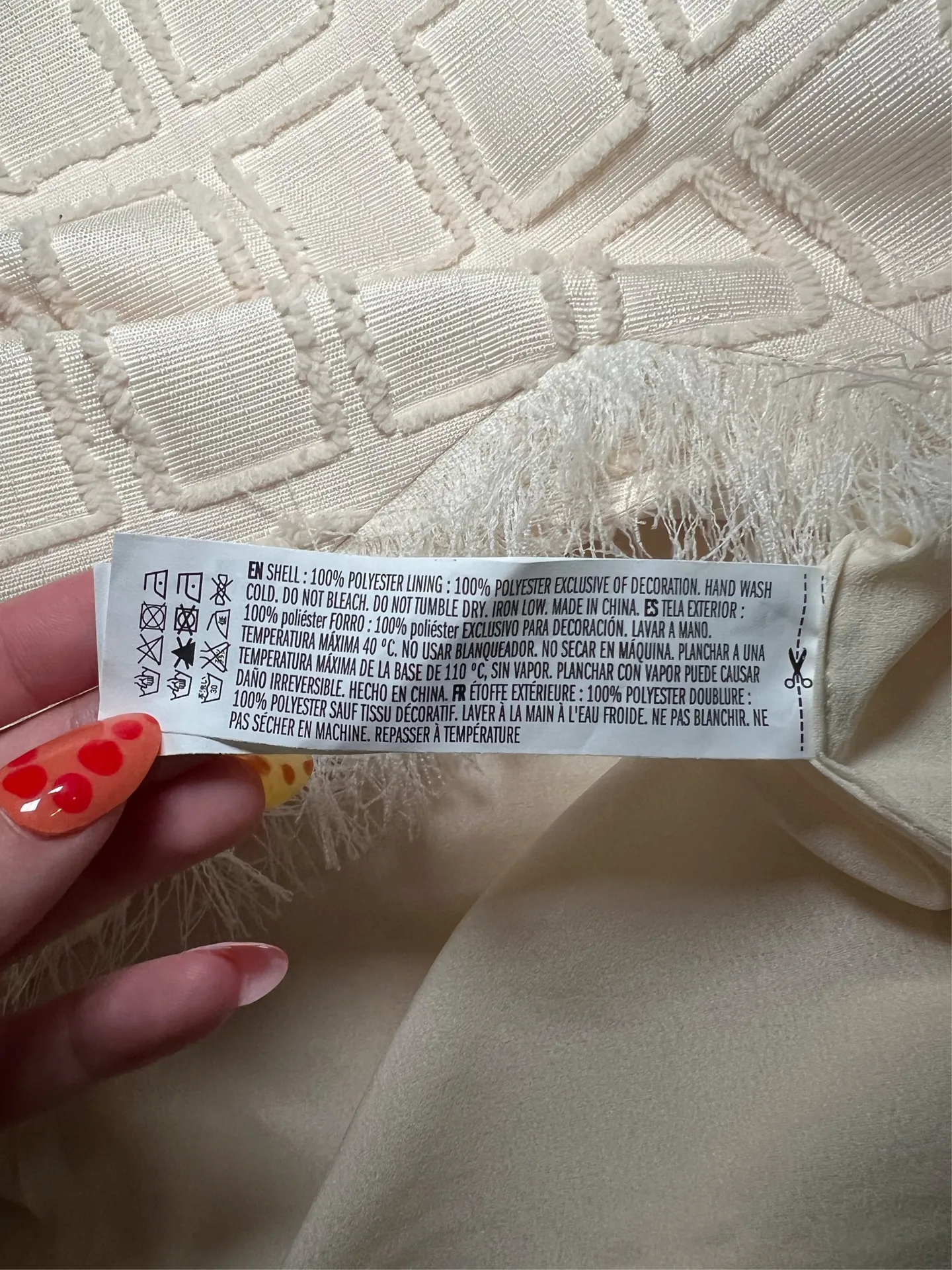 Endless Rose Frayed Trim Dress in Ivory Size XS - Image 6