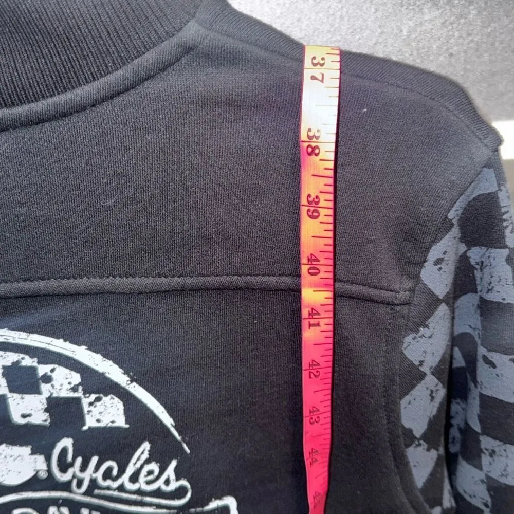 NWT HARLEY DAVIDSON Black White Checkered Stadium Sport Jacket Coat women's Size Size L - Image 5