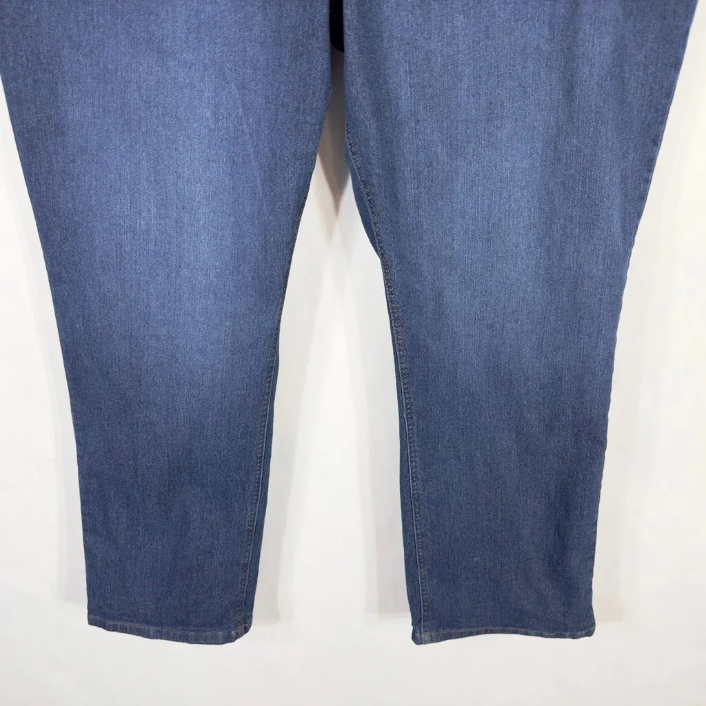Woman‎ Within Plus Size 24W Jeans Dark Blue Straight Leg High Rise Stretch 1210 - Image 4