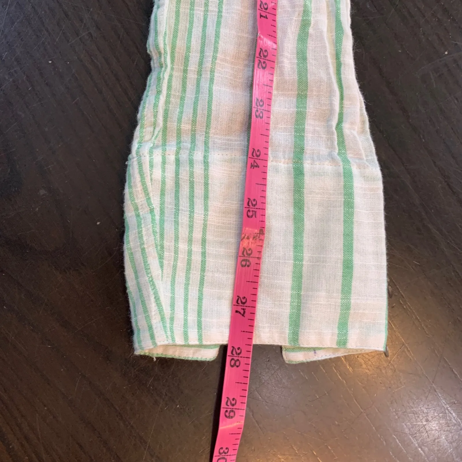 April Cornell Striped Button Down Tunic Top Boho Gauze Womens S Semi Sheer READ‎ Green - Image 9