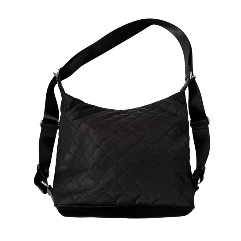 NEW Sondra Roberts Squared Convertible Quilted Nylon Tote Backpack in Black - Image 4