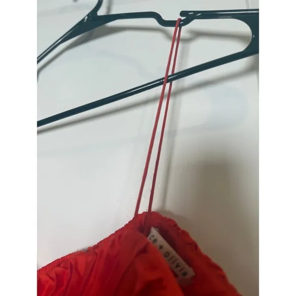 Red Pleated Cutout Midi Dress‎ Party Cocktail Occasion Size Unknown - Image 7