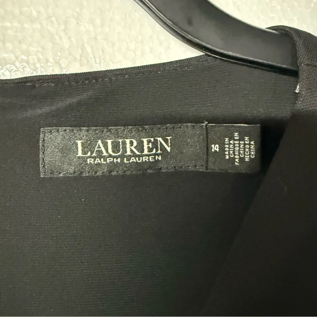 Lauren Ralph Lauren Dress Women 14 Black Jersey A - Image 3