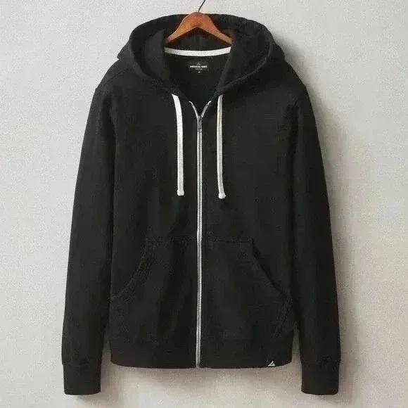AMERICAN GIANT Black Full Zip Hoodie Sweatshirt Athletic Size S Made in USA - Image 7