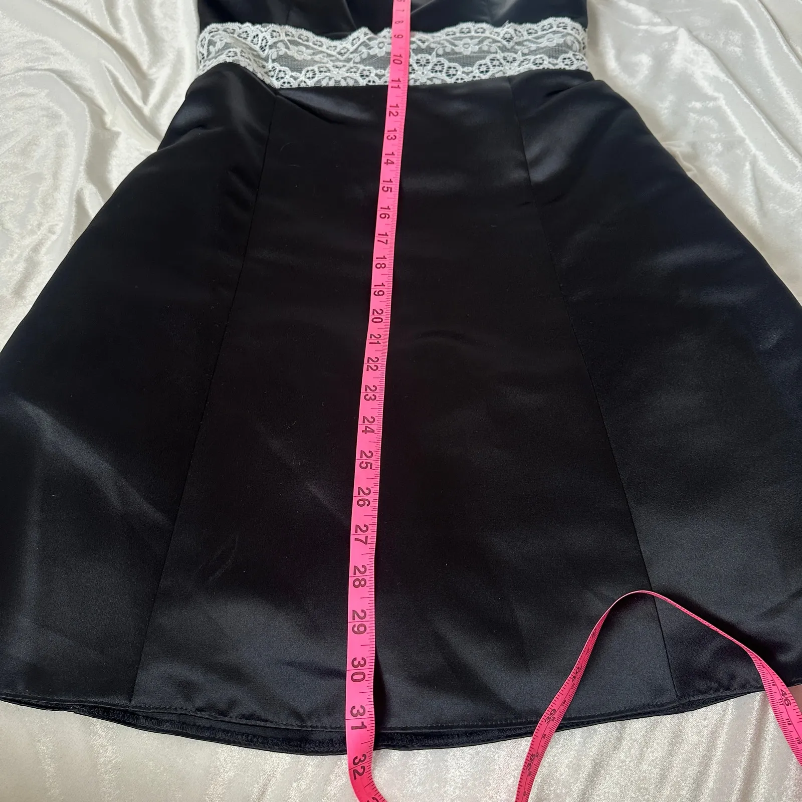 NWT Vtg Gunne Sax Formal Mini Dress Strapless Mini Black White Lace Homecoming - Image 7