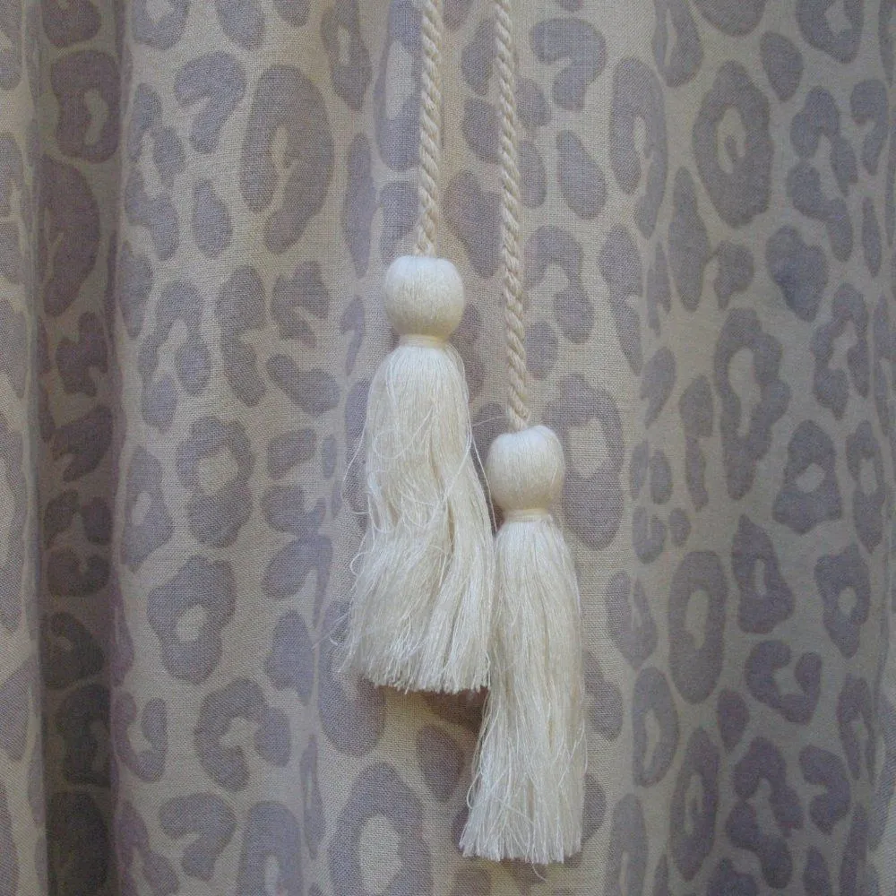 Z & L Europe Cheetah Print Tassel Boho Cover Up Top S M L XL One Size Gray Size undefined - Image 6