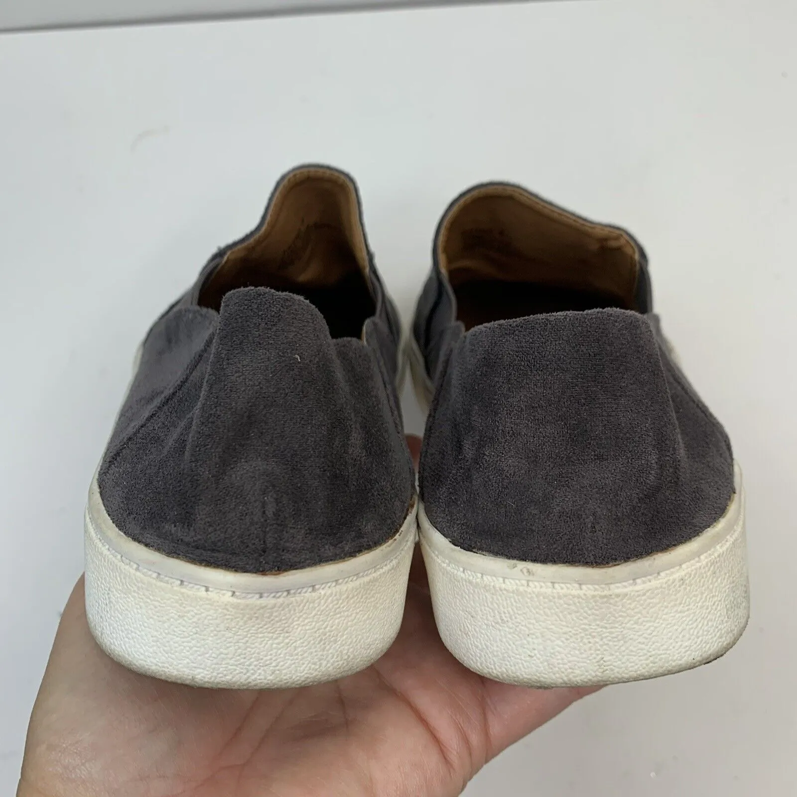 Steve Madden Sz 8 Loafer Fayna Slip On Dark Gray Vegan Suede Fabric Shoe Casual - Image 10