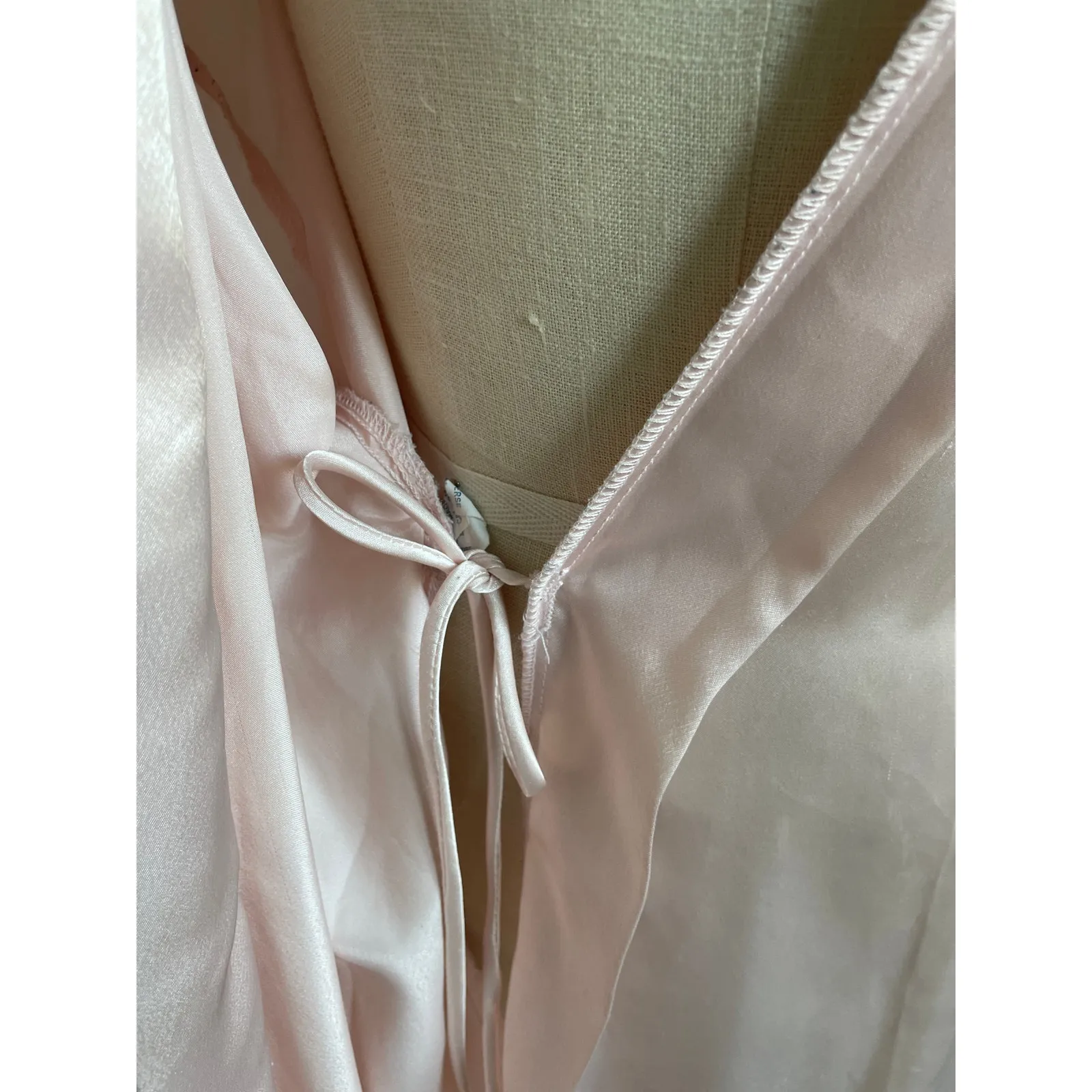 Vintage Intimate Concepts by Terry Russo Pink Floral Lace Applique Satin Robe Size M - Image 7