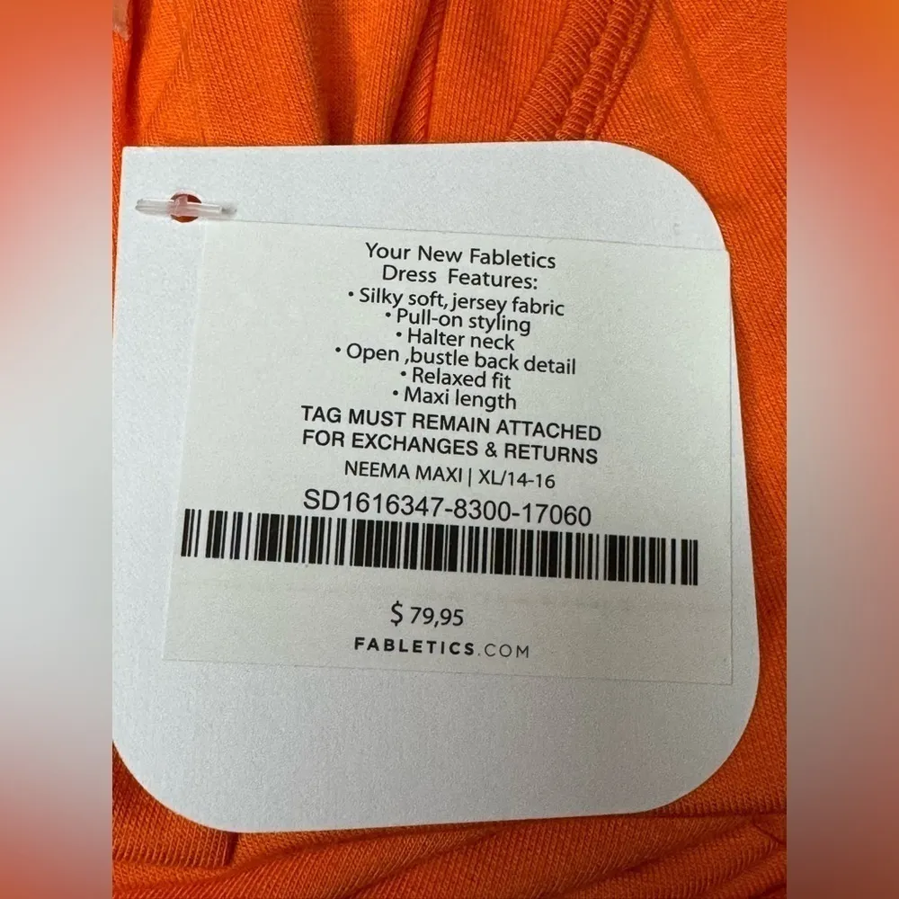 Fabletics Neema Maxi Dress Size XL Monarch Orange - Image 12