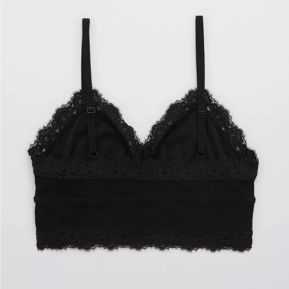 aerie Ribbed Eyelash Lace Trim Longline Bralette - Image 9