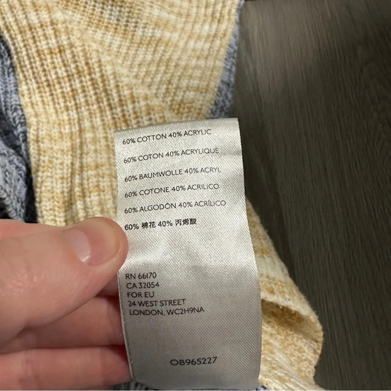 Urban Outfitters Blue & Beige Knit‎ Long Sleeve Asymmetrical Sweater Size XS - Image 6