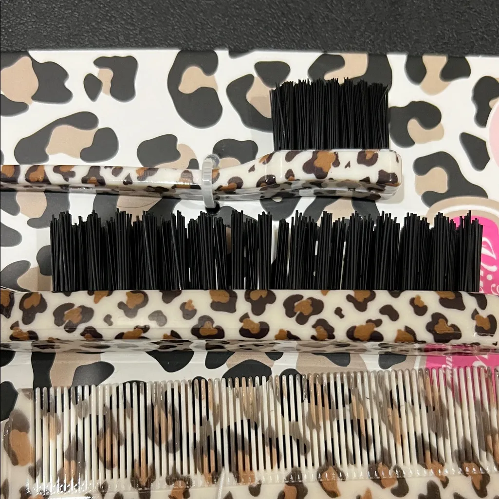 Lindo | Leopard Print Spa Headband & Slick Back Comb Set Brown - Image 9