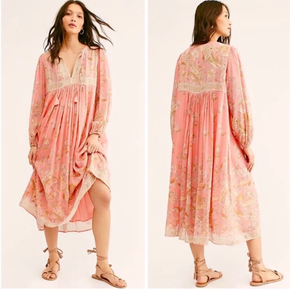 Spell & The Gypsy Hendrix Peasant Dress Pink - Image 4