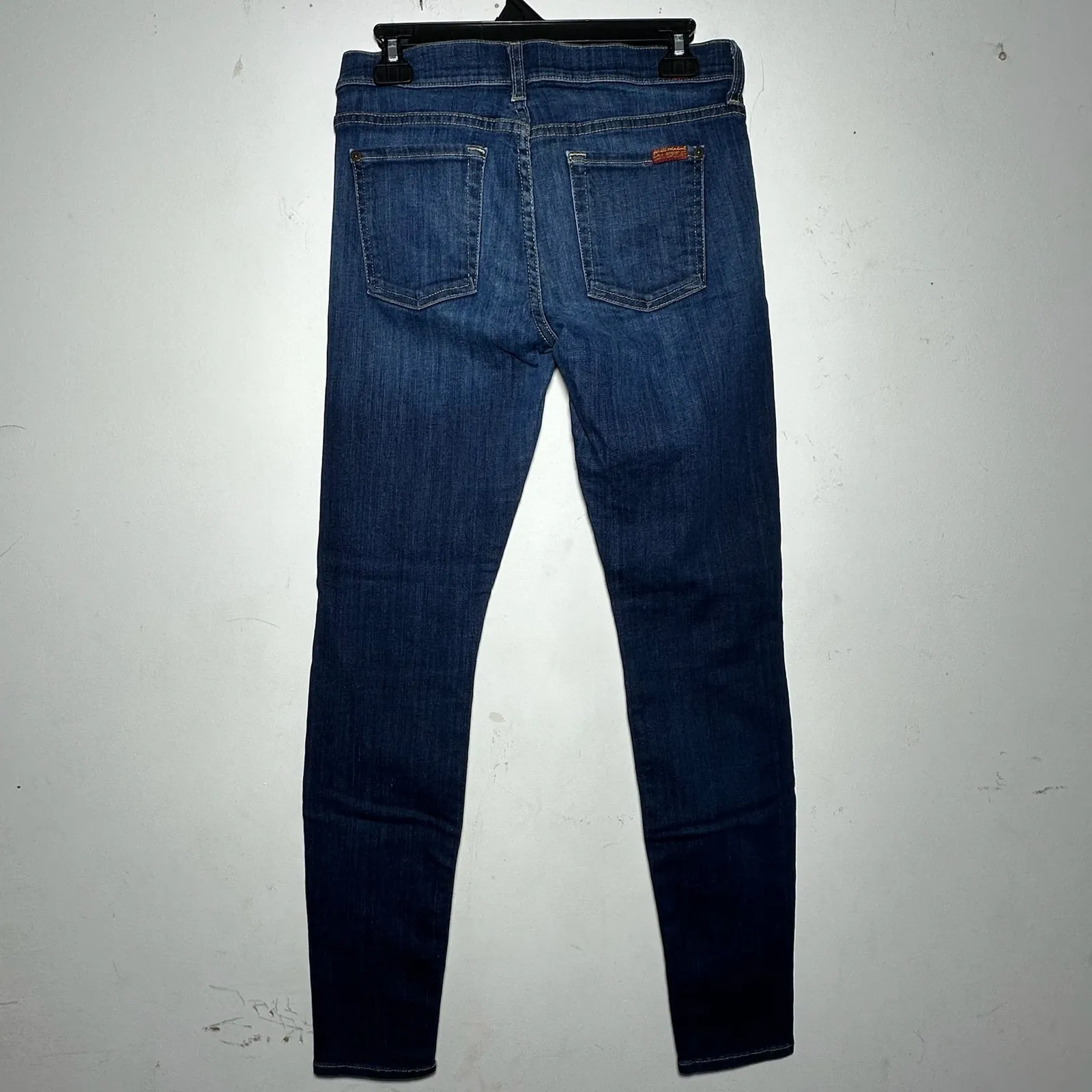 Seven For All Mankind The Skinny Jeans Dark Wash Size 28 Mid Rise Stretch Blue - Image 2