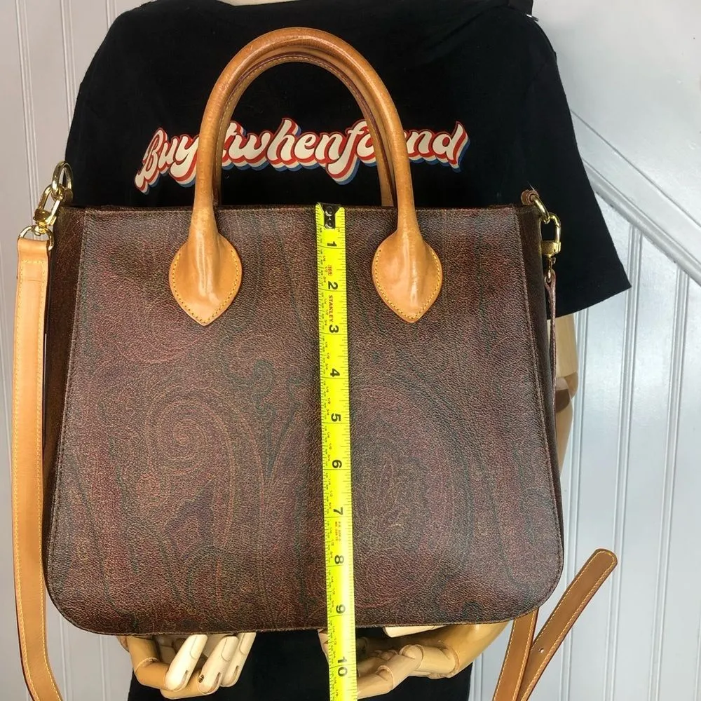 ETRO Milano Red Paisley Top Zipper Crossbody Shoulder Bag Stunning Condition - Image 8