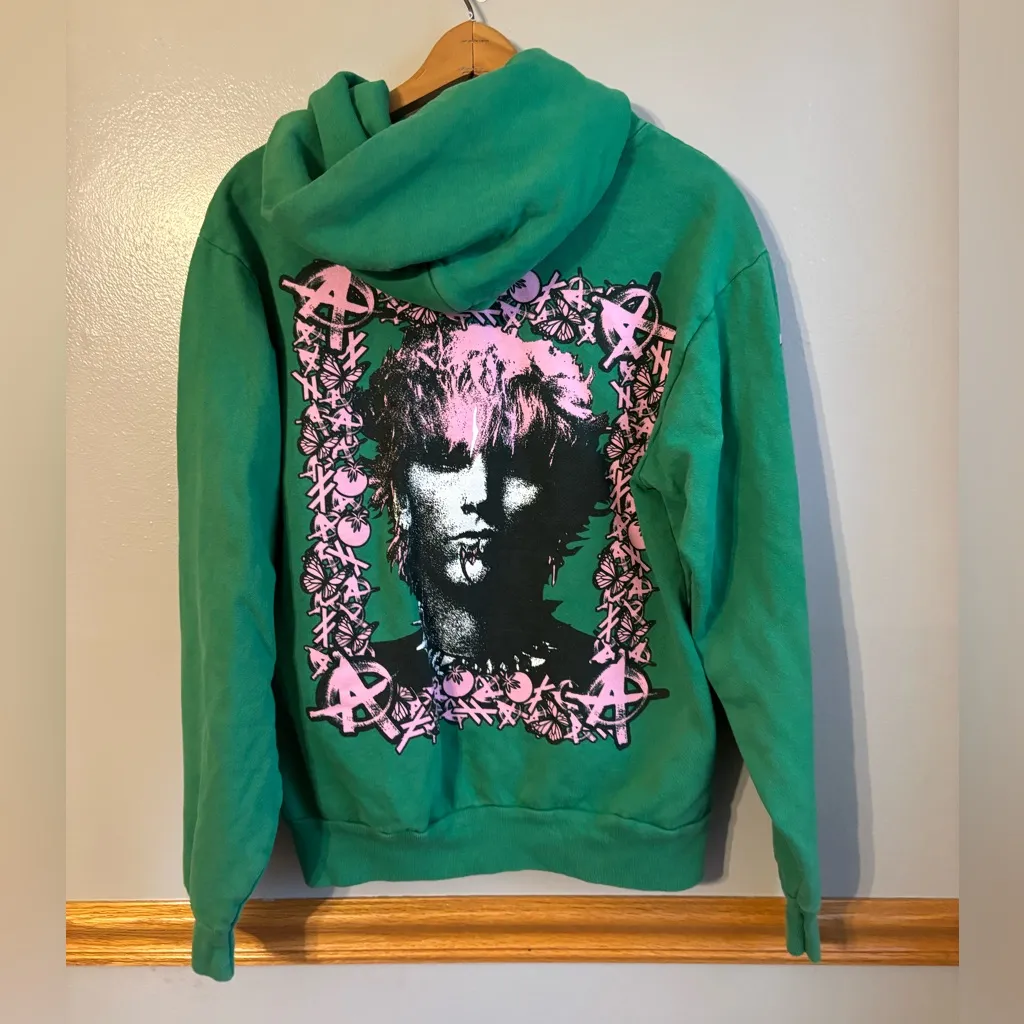 Machine Gun Kelly Hoodie XX Adult Small Official Tour Merch Green Pink Heavyweig - Image 2