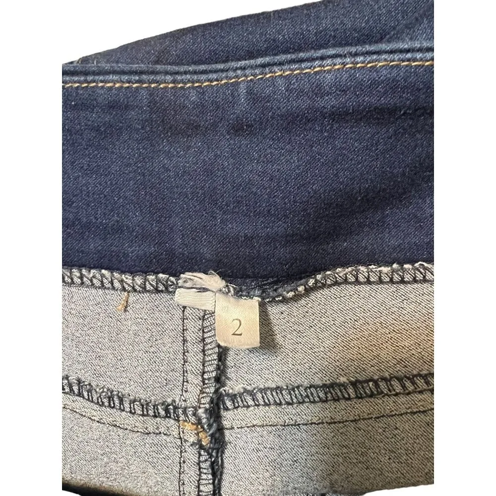 Cotton Connection Pull On Denim Jean Mini Skirt Elastic Waist Back Slit Sz 2 NWO Blue - Image 4