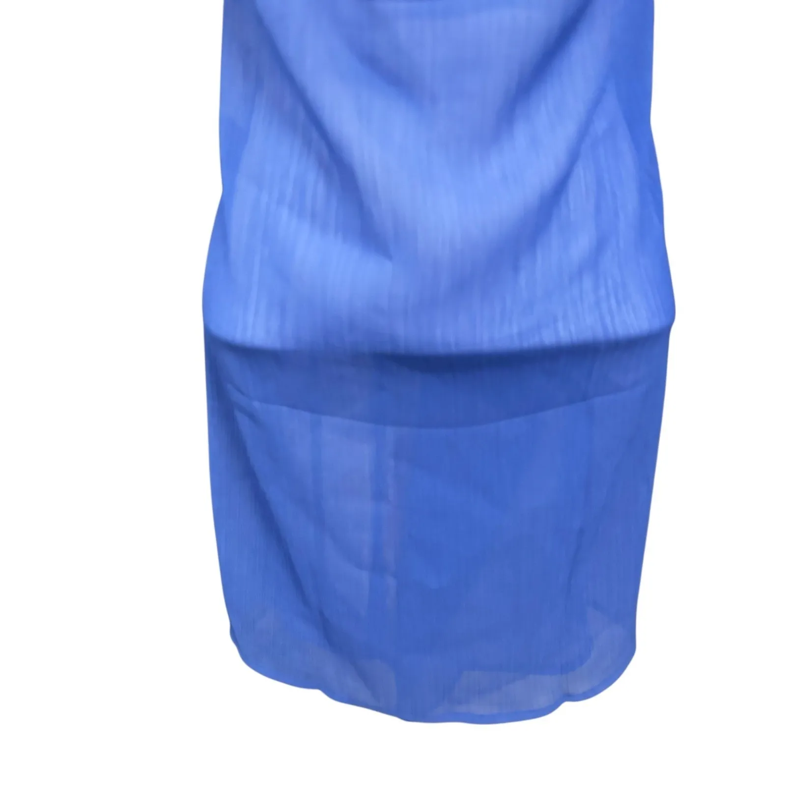 Toluca Gigi‎ Mini Dress Women's M Hydra Blue Sheer Cowl Neck Backless Size M - Image 4