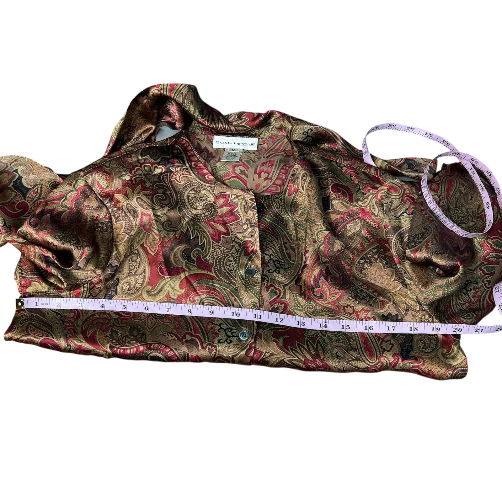 Evan Picone 100% Silk Top Womens 10 Career Workwear Office Quiet Luxury Formal - Image 10