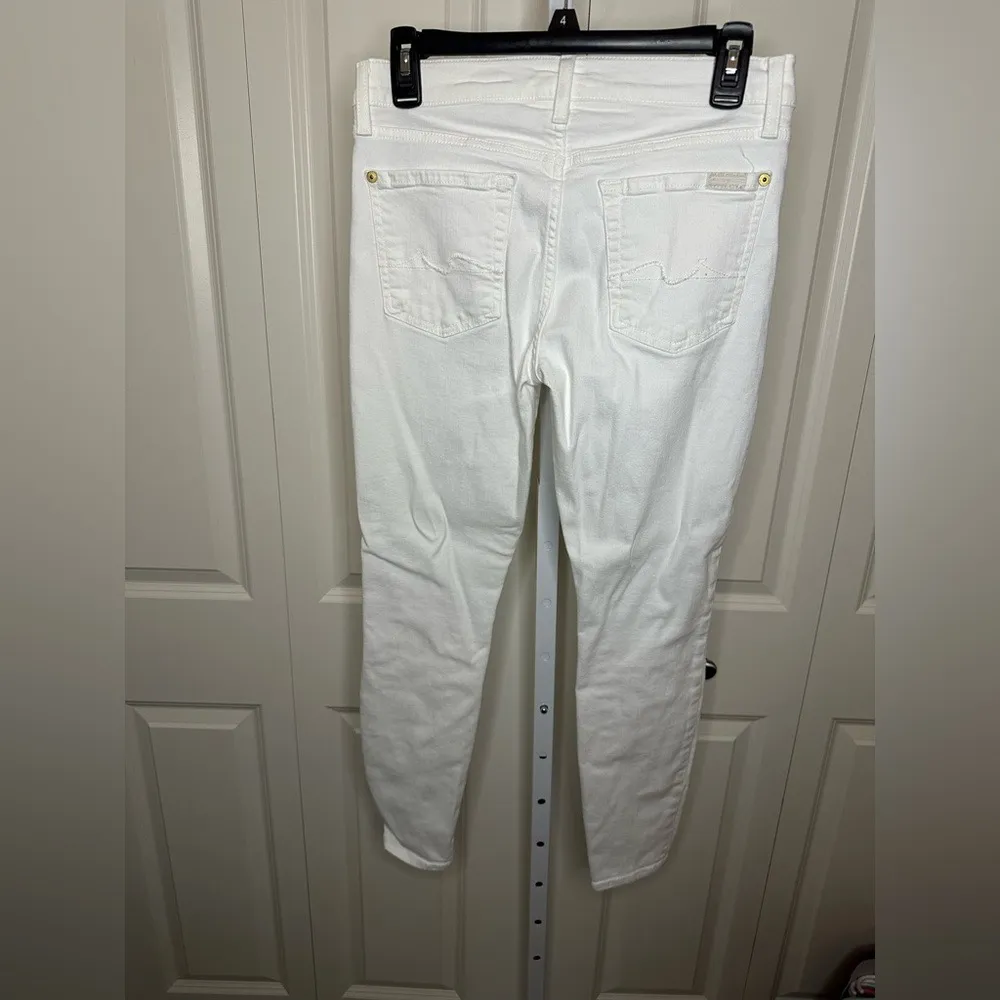 7 For All Mankind White Denim‎ Jeans Size 28 Stretch - Image 2