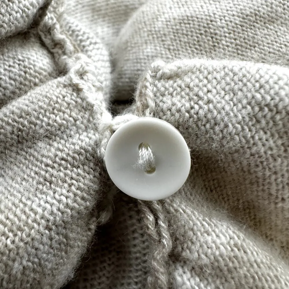 Rebecca Taylor Extrafine Lambswool Cashmere Cardigan Leopard Ruffle Button XS - Image 3