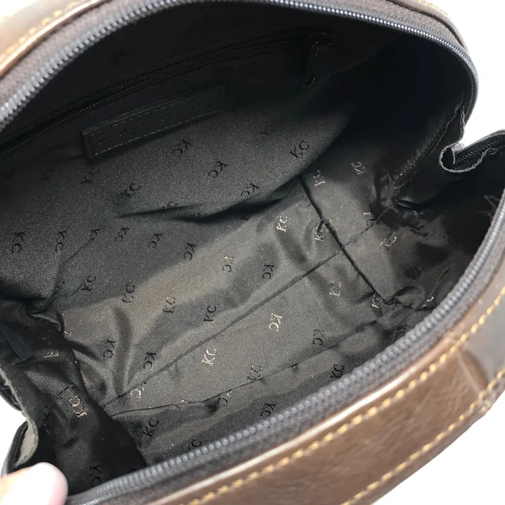 KENNETH COLE brown leather bowler bag - Image 7