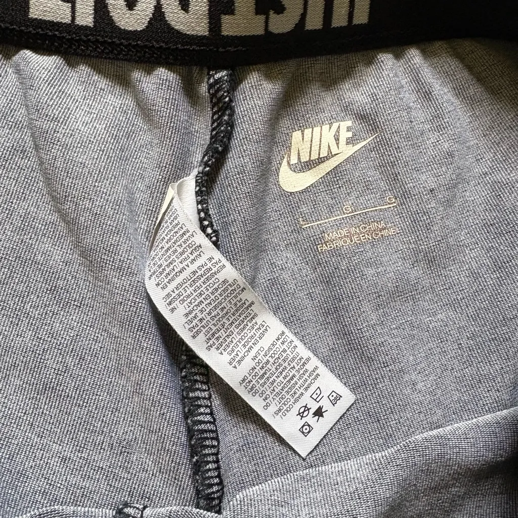 Nike Black Leggings Mid Rise Womens Size L Organic Cotton Stretch Athletic - Image 6